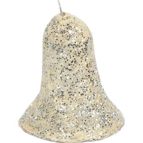 Campanula decorativa in sisal con glitter argentati - 25x30 cm