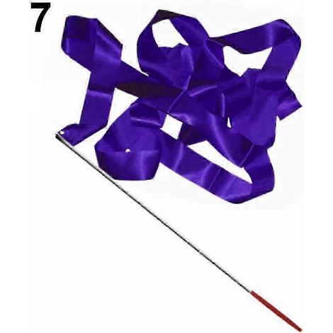 Ruban de danse coloré de 4 mètres, compatible avec la gymnastique rythmique et la gymnastique artistique, tige de rotation violette (1/5)