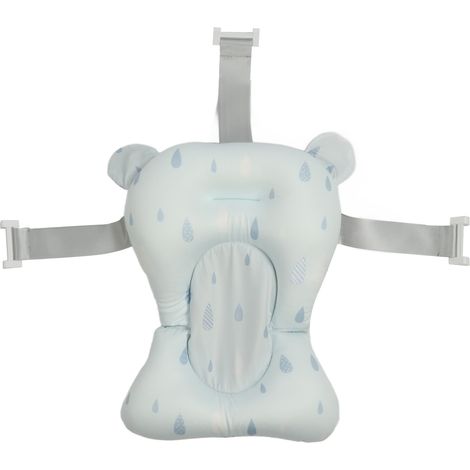 Siège de bain bébé coussin baignoire nouveau-né matelas support plastique grande taille bleu gouttes pluie (1/5)