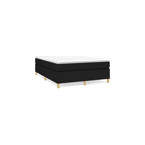 Sommier à lattes de lit avec matelas Noir 140x190 Tissu (1/5)