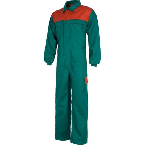 Buzo básico de trabajo multibolsillos Combi WORKTEAM C4502 64 Verde+Rojo