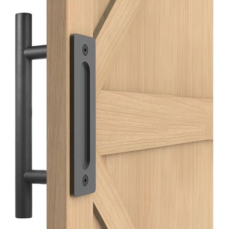 30CM Poignée de Porte Coulissante, Noires Avec Poignée de Porte Coulissante, Grande Taille Rustique, Convient pour Portails, Garages, Armoires (1/5)