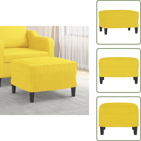 Fußhocker Hellgelb 60x50x41 cm Stoff - Polsterhocker - Hocker Hellgelb - Fußhocker - Beistelltisch - Wohnzimmer Dekoration (1/5)