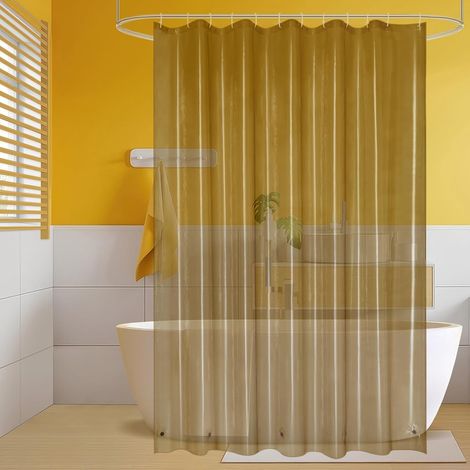 Doublure de rideau de douche avec crochets et 3 poids magnétiques, imperméable et résistante, en PEVA 9G transparent, ou utilisable comme rideau de douche en plastique transparent, 183 x 183 cm (72 x  (1/5)