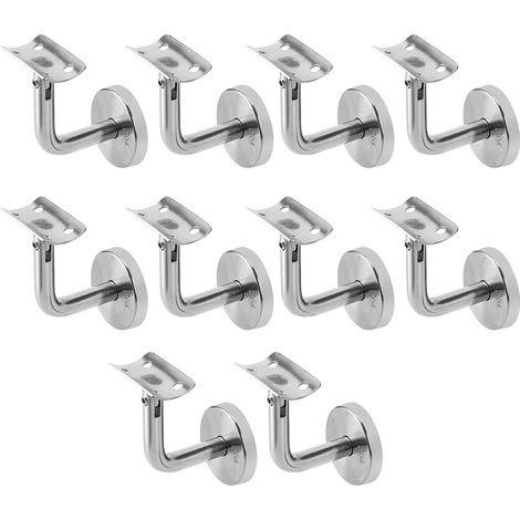 Randaco Soporte para pasamanos Soporte para pasamanos Soporte de barra de acero inoxidable para pasamanos, soporte para pasillo 10 piezas