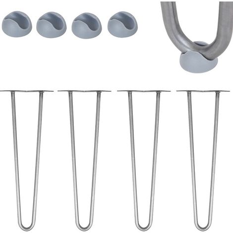 pieds de table 4 pcs. set Pieds en épingle à cheveux pieds en épingle à cheveux cadre de table chemins de table pieds table à manger Pieds de table en épingle à cheveux 2 montants acier - 41 cm (1/5)