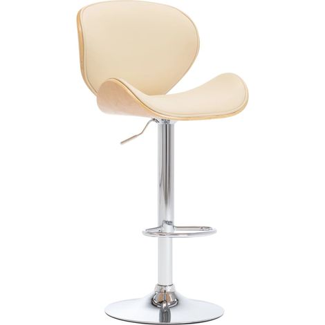 Taburete de cocina cuero sintético color crema vidaXL