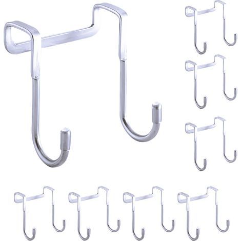 Haken für Kleiderschrank- und Schranktüren, Edelstahlhaken für Handtücher und Kleidung (8er-Pack) (1/5)