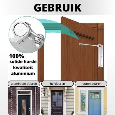 Cierrapuertas para uso interior y exterior - Muelle para puerta - Cierrapuertas negro - Pestillo para puerta - Puertas y accesorios exteriores (1/4)