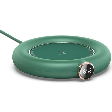 Chauffe-tasse thermostatique intelligent, Mini tasse USB Portable, 3 vitesses, tasse à café, sous-verres chauffants, plaque chauffante intelligente, pour le lait, le thé et l'eau（vert）