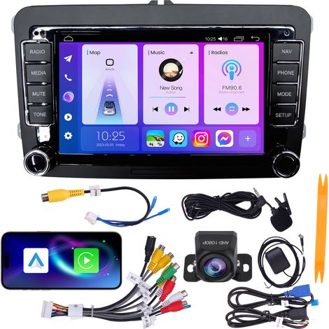 Autoradio 7" pour Volkswagen Skoda SEAT Quad-Core 4+64G CarPlay Android Auto WiFi 6 GPS Bluetooth Caméra AHD (1/5)