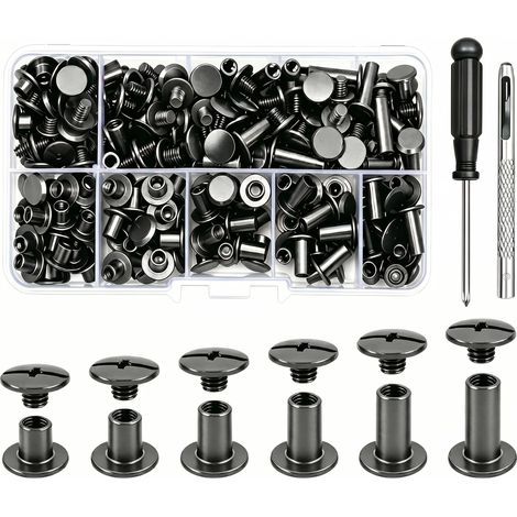 Lot de 110 Vis Chicago, Binding Vis Relieuse M5 x 4/5/6/8/10/12 mm (1/5)