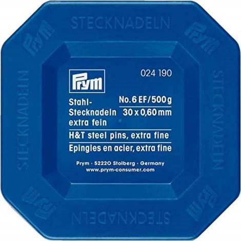 Épingles à piquer, 0,60 x 30mm, argenté, 500g, boîte plastique (1/3)