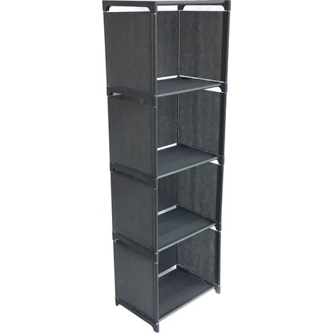 Estantería cúbica de cuatro niveles, multifuncional, ideal para libros, zapatos, juguetes, plantas y decoración. Perfecta para dormitorios, oficinas o cocinas. (1/5)