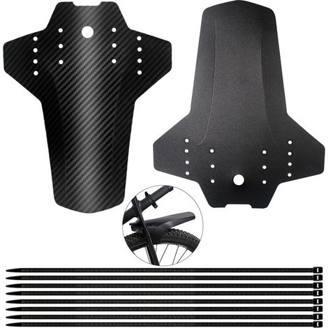 Garde-boue VTT Paquet de 2, Protection Amovible pour Roue Avant et Arrière de Vélo, Garde-Boue de Vélo de Montagne Léger et Souple, Accessoire de Vélo Durable avec 8 Serre-câbles (1/5)