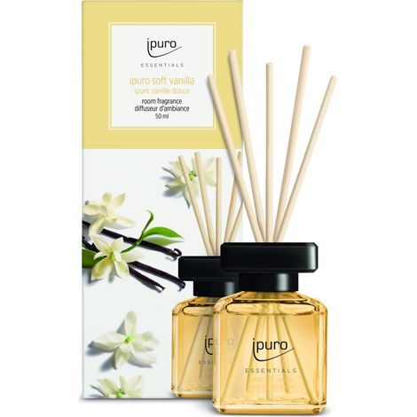 ipuro ESSENTIALS Raumduft soft vanilla 50 ml Lufterfrischer Duftstäbchen Duft (1/2)