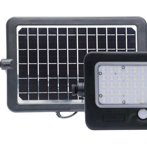 Projecteur Solaire Rechargeable LED 10W- 4000K-1100lm IP65 - Batterie Lithium (1/2)