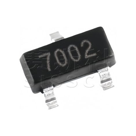 ON Semiconductor 2N7002, screen-printed 7002, SOT-23-3L, N-channel MOSFET, original electronic component chip, 5 pieces per pack.