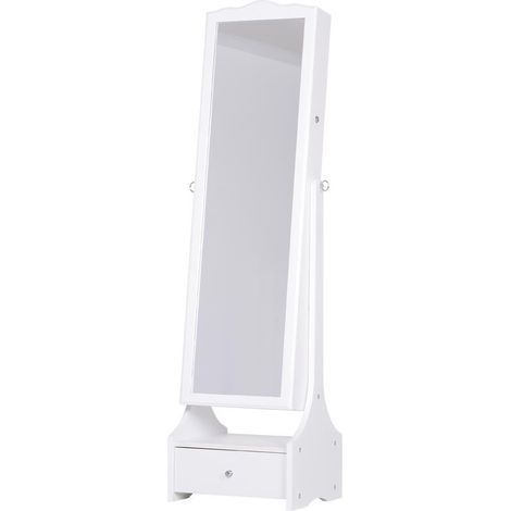 ARMADIO PORTAGIOIE A SPECCHIERA CON LUCI A LED 45 X 36 X 150 CM BIANCO (1/5)