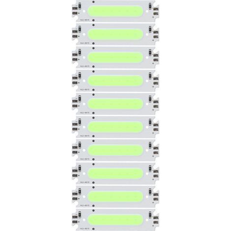 Lot de 10 LED COB (lumière verte) pour éclairage automobile, 12 V, 2 W.