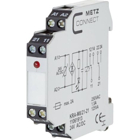 Module de couplage 24, 24 V/AC, V/DC (max) 2 inverseurs (RT) Metz Connect 11061913 1 pc(s)