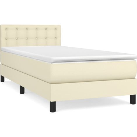 Maison Exclusive - Boxspringbett mit Matratze Creme 100x200 cm Ku (1/5)
