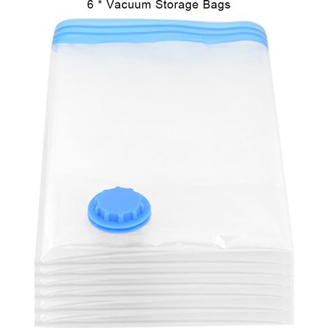 Sacs de rangement compressés sous vide, 6 pièces, gain de place, vêtements, oreiller, organisateur de voyage (70x100cm) (1/5)