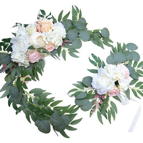 Set mit künstlichen Blumengirlanden, künstliche Blumendekoration für Hochzeitsfeiern, Hintergrund-Tischdekorationen (2109QY) (1/5)