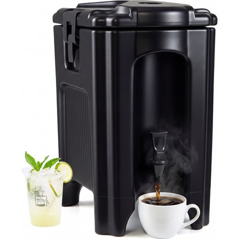 Distributeur de Boissons Isotherme 16,5 L, Distributeur d'Eau Chaude et Froide avec Robinet Anti-goutte Poignées, Conteneur Isotherme Non Électrique (1/5)