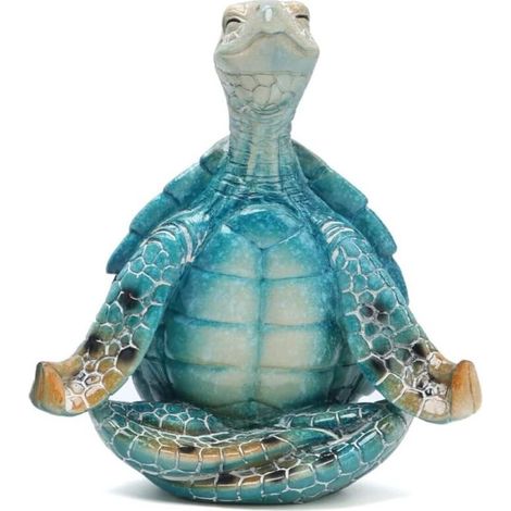 Statue Tortue - Yoga Méditation Résine Écologique - Décoration Intérieur Jardin Plage - 1 Pièce (1/5)