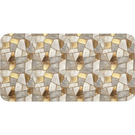 TAPIS DE BAIN Mosaïque - Marbre - Or 120x60 cm