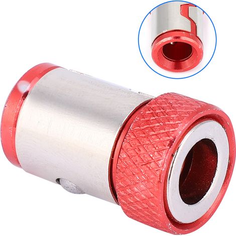 5-teiliges Schraubendreher-Magnetring-Set, rutschfeste Zubehörteile aus Aluminiumlegierung (Rot) (1/5)