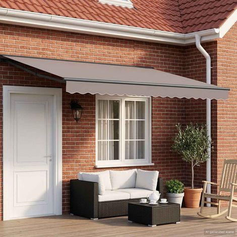 vidaXL Cornice per Tenda Manuale con LED Antracite 5 x 3 m