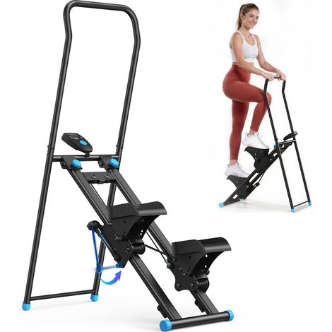 MERACH Stair Stepper for Home Exercise & Rehabilitation, Portable Cross Trainer Stepper with LCD & Adjustable resistance, Foldable, Max 136kg