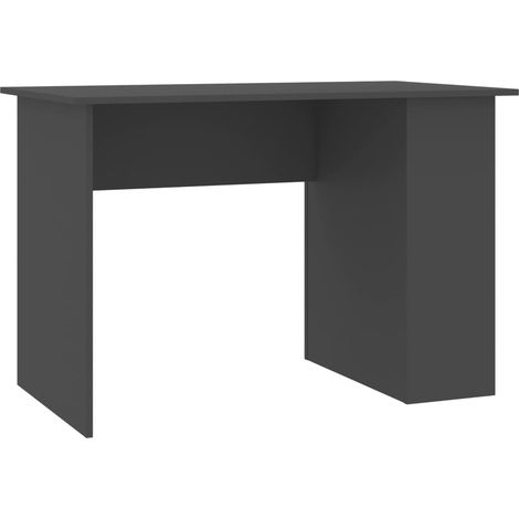 Escritorio de madera contrachapada gris 110x60x73 cm vidaXL (1/5)