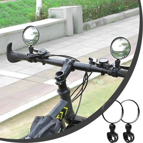 Rétroviseur Vélo - Grand Angle 360° Réglable - Universel Pour Guidon - 2 Pièces (1/5)