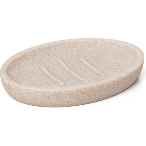 TATAY Portasapone da bagno BORA, Poliresina, Senza BPA, Colore Beige. Misure 13 x 9 x 1,9 cm (1/2)