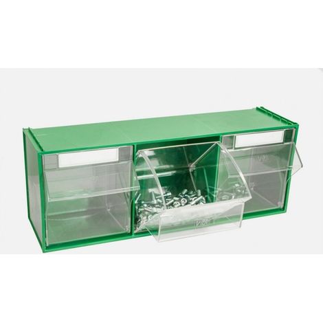 Cassettiera Componibile Fox 105 Verde 3 Cassetti mm. 600X214X240 H