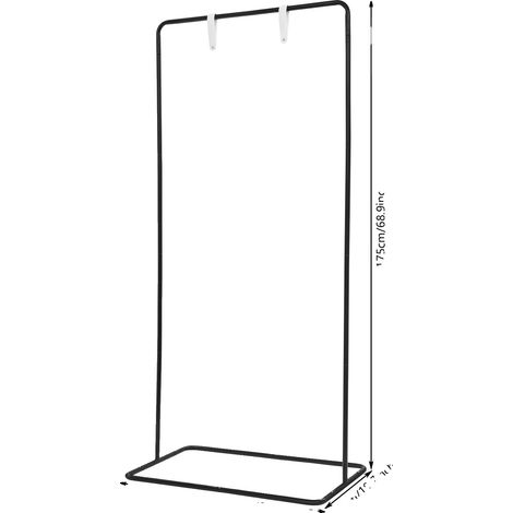 Soporte de exhibición, altura ajustable, construcción de metal resistente, color negro. (1/2)