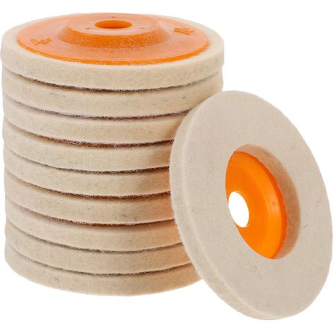 MAGICLULU 10pièces Disques De Polissage Laine Pour Angles Tampons De Lustrage Compatibles Meuleuses Disques De Polissage Feutre De Laine (1/4)