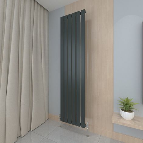 T&K Vertical Anthracite Single Radiator Flat Panel Designer 1800x408mm Modern Central Heating Rads (1/5)