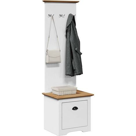 vidaXL Mobile da Ingresso con Ganci BODO Bianco e Marrone 50x40x157 cm (1/5)