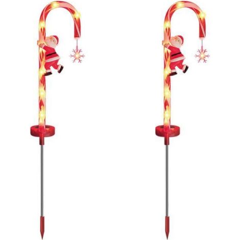 Lampes à énergie solaire, Lumières de jardin de Noël, lumières de Noël en sucre dorge (1/4)