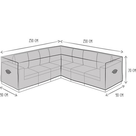 Wetterfeste Schutzhülle Abdeckung für L-förmiges Garten Lounge Set, 250x250x90cm