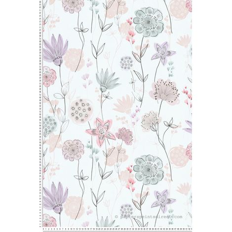 Papier peint Fleur Rose Les Aventures Lutèce (1/2)