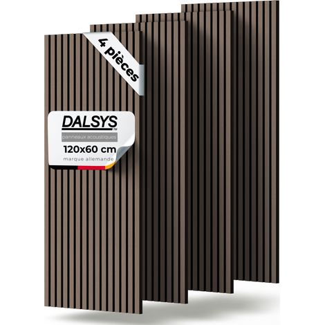 Panneau décoratif mural acoustique en bois – Lot de 4 pièces – 120x60cm – Isolation sonore élevée – Design intemporel pour salon, chambre, bureau (1/5)