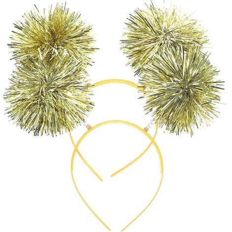 2er-Pack Party-Haarbänder, süße Haarspangen, Haarschmuck für Cosplay-Partys, Lametta-Kopfschmuck für Kinder-19.00X19.00X1.50CM-Golden (1/3)