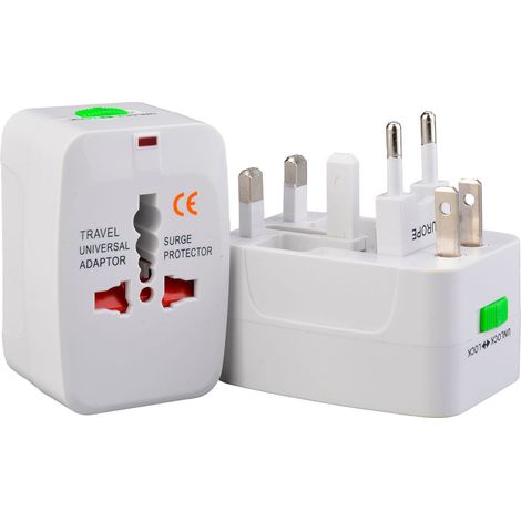 Adaptateur secteur universel 4 en 1 (prises US, AU, UK et EU) avec convertisseur mural et convertisseur de voyage portable. (1/5)