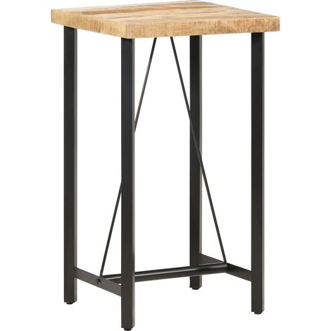 vidaXL Table de bar 60x60x107 cm Bois de manguier brut (1/5)