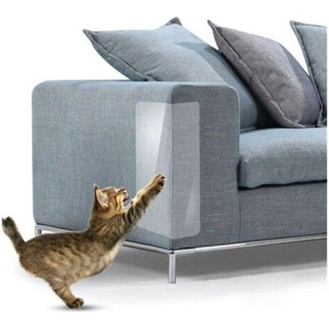 2PCS Housse de protection canapé chat autocollant transparent anti-griffe invisible (15x40cm) (1/5)